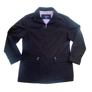 Weather Tamer Black Lined Full Zip Coat Jacket Women Large